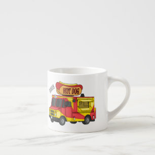 Hett hund food lastbil tecknad illustration espressomugg