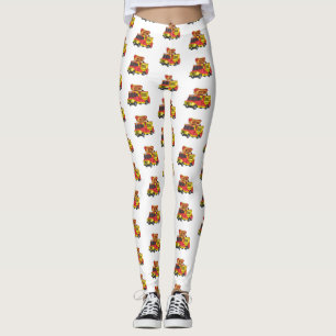 Hett hund food lastbil tecknad illustration leggings