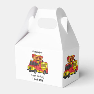 Hett hund food lastbil tecknad illustration presentaskar