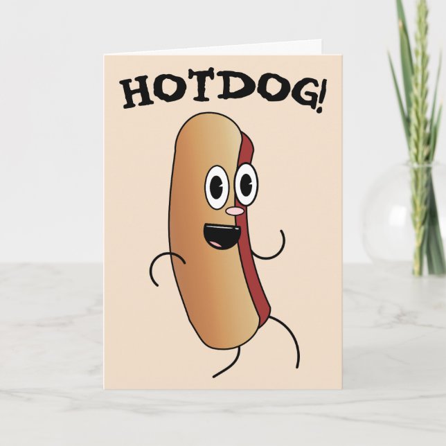 HETT HUND FUNNY BIRTHDAY GREETING CARD KORT (Framsida)