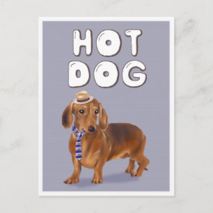 Hett Hund Funny Dachshund Ord Pun Vykort