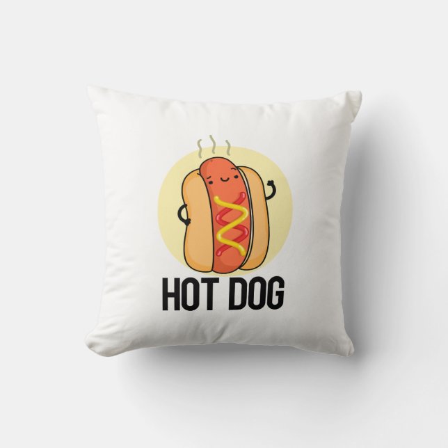 Hett Hund Funny Snack Pun Kudde (Framsida)