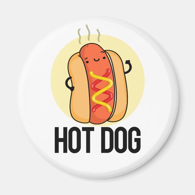 Hett Hund Funny Snack Pun Magnet (Framsidan)