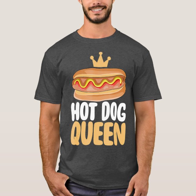 Hett Hund Gift Hotdog Queen T Shirt (Framsida)
