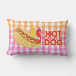Hett Hund Gingham Picnic med villkor Lumbarkudde