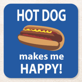 Hett Hund gör Lycklig Hett Hund Underlägg Papper Kvadrat