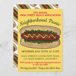 Hett Hund grannskapsåterförening Picnic Cookout Pa Inbjudningar