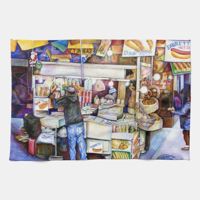 Hett Hund Gud, New York City Kökshandduk (Horisontell)