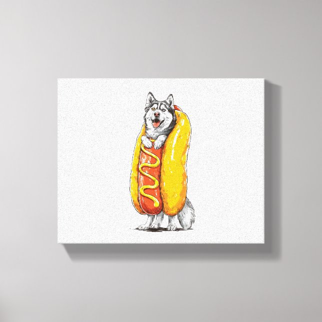 Hett Hund Husky - Finny Food Costume Canvastryck (Framsida)