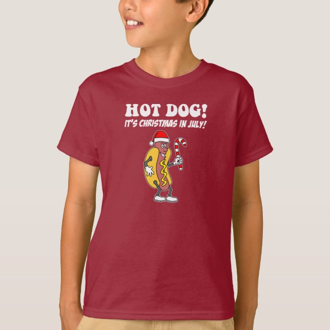 Hett Hund Julen i juli Cute Funny T Shirt (Framsida)