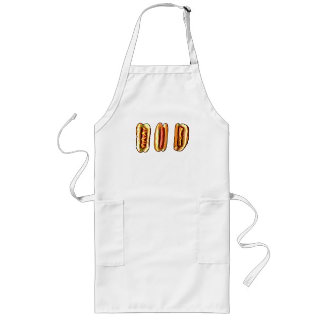 Hett hund Long Apron Långt Förkläde (Framsidan)