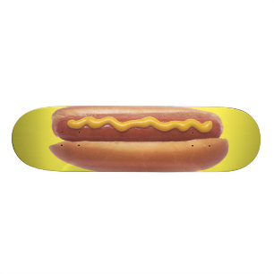 Hett Hund med Mustard Mini Skateboard Bräda 18,5 Cm