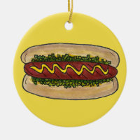 Hett Hund med Mustard och Relish Cookout Hotdog