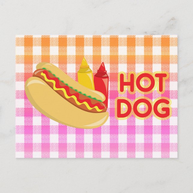 Hett Hund med villkor för Gingham Vykort (Framsida)