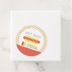 HETT HUND! Modern Red & Gult Birthday Gåvor Etiketter