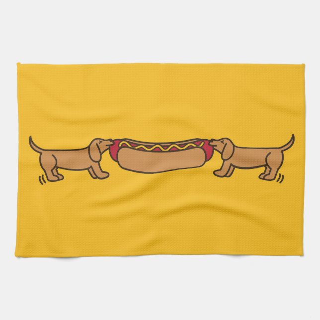 Hett Hund-O-Krig Kökshandduk (Horisontell)