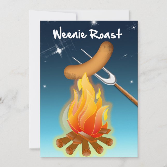 Hett Hund över Campfire Weenie Roast Inbjudningar (Framsida)