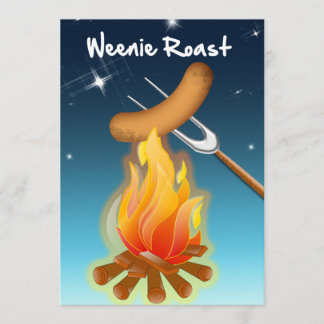 Hett Hund över Campfire Weenie Roast Inbjudningar