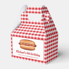 Hett Hund på Red Gingham Birthday Tack Presentaskar