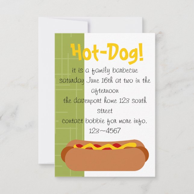 Hett Hund! Party Inbjudningar (Framsida)