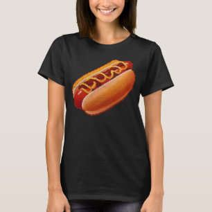 Hett Hund Pixel 8-bitars Hungrig bytestöldmatning T Shirt