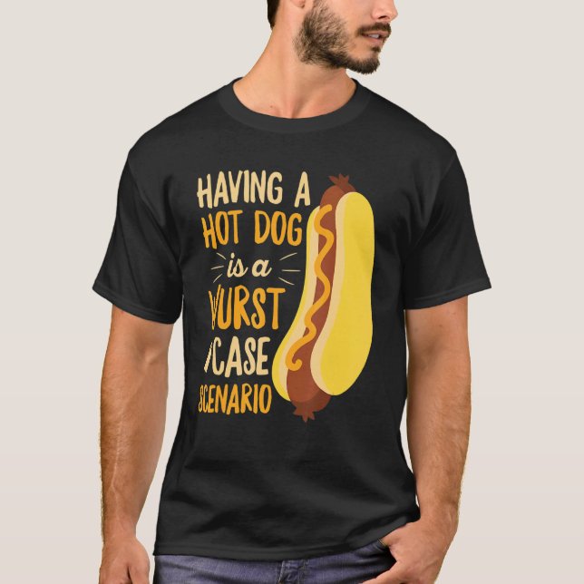 Hett Hund Pun for a Hotdog T Shirt (Framsida)