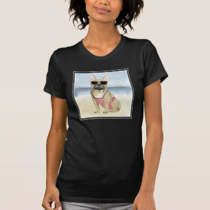 Hett Hund  Puppar i solglasögon vid stranden T Shirt