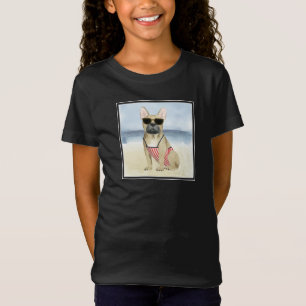 Hett Hund Puppar i solglasögon vid stranden T Shirt