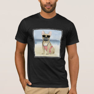 Hett Hund  Puppar i solglasögon vid stranden T Shirt