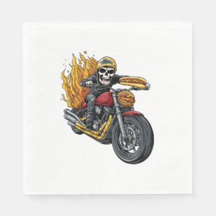 Hett Hund Rider - Lustigt Biker Skull Pappersservett