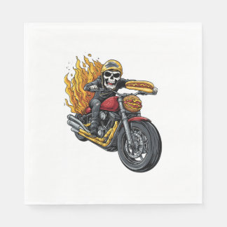 Hett Hund Rider - Lustigt Biker Skull Pappersservett