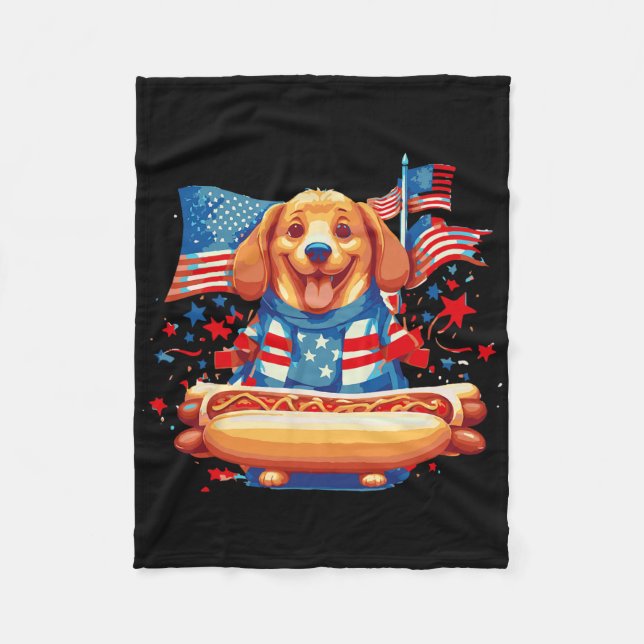 Hett Hund Sausages Frank Day Merican Sarcastic Foo Fleecefilt (Framsidan)