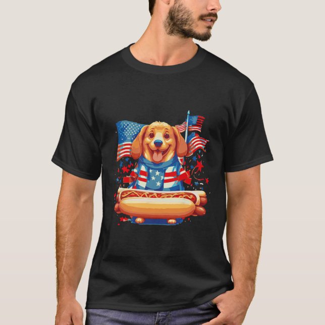 Hett Hund Sausages Frank Day Merican Sarcastic Foo T Shirt (Framsida)