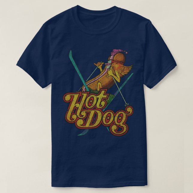 Hett Hund Skier 1974 T Shirt (Design framsida)