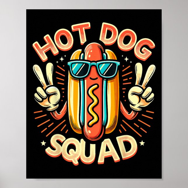 Hett Hund Squad Hett Hund stand Team Hotdog-besätt Poster (Framsidan)
