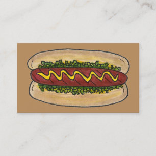 Hett Hund w/ Mustard Relish Food Chef Restaurant Visitkort