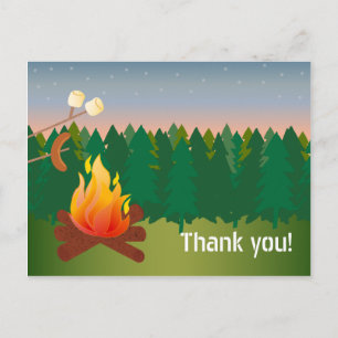Hett Hundar och S'mores Campfire Tack Vykort