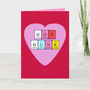 Hett Hunk periodiskt bord Valentine-kort Helgkort