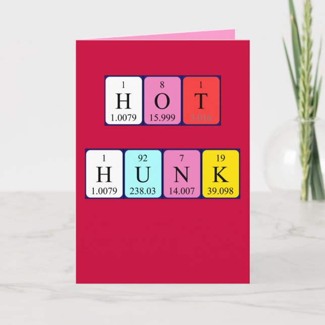 Hett Hunk periodiskt bord Valentine-kort Helgkort (Framsida)