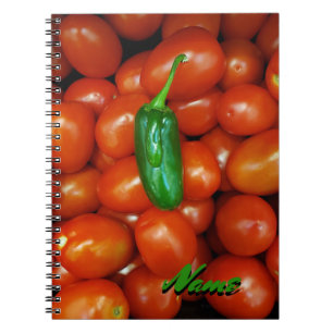 Hett Jalapeno Coola Tomates Anteckningsbok
