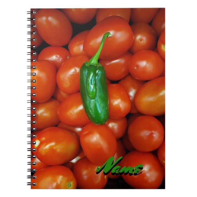 Hett Jalapeno Coola Tomates Anteckningsbok (Framsidan)