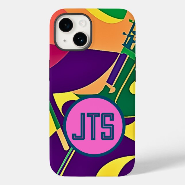 Hett Jazz w/Customized Monogram iphone case (Baksida)