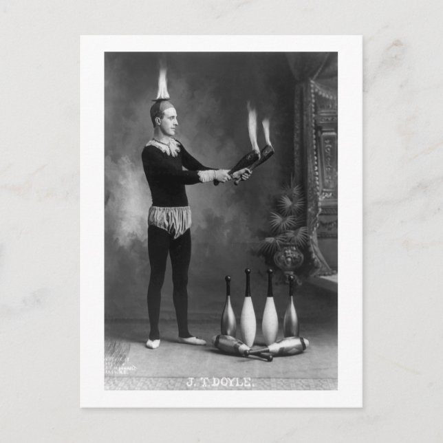 Hett Juggler, tidigt 1900-talet Vykort (Framsida)