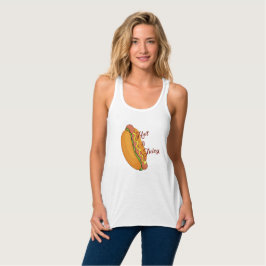 Hett Juicy Hett Hund Pun Tanktop - Funny Foodie Gi Linne Med Racerback