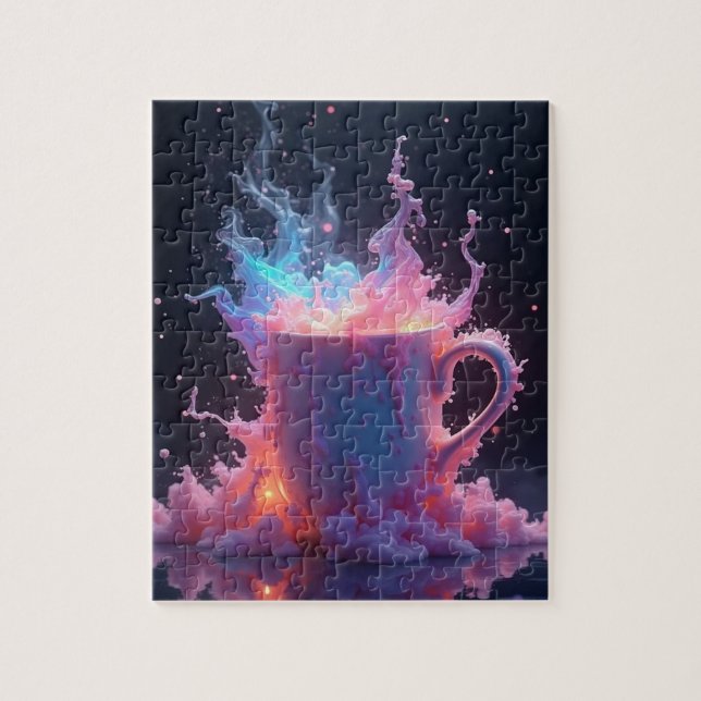 Hett kaffe i pastellutbrytning pussel (Vertikal)