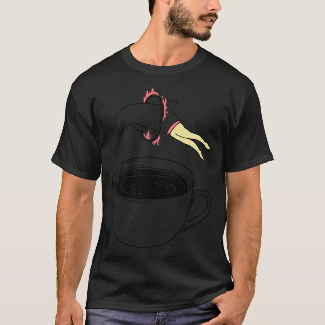 Hett kaffe kopp t shirt (Framsida)