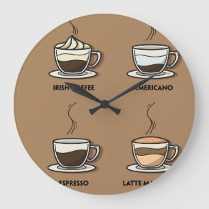 Hett kaffe stor klocka