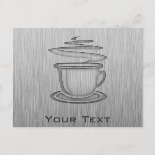 Hett kaffe; utseende Metall Vykort