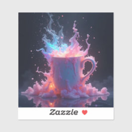 Hett kaffeutbrott i pastellform klistermärken