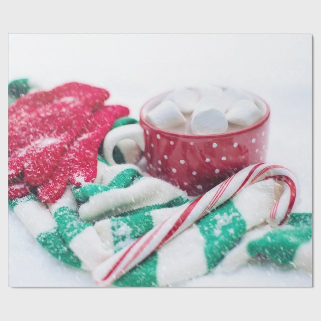 Hett Kakao | CANDY CANE | Srafjulen och Mitts jul Presentpapper (Platt)